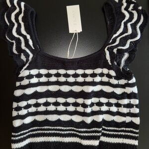 Z Supply Black and White Patterned Knit Top